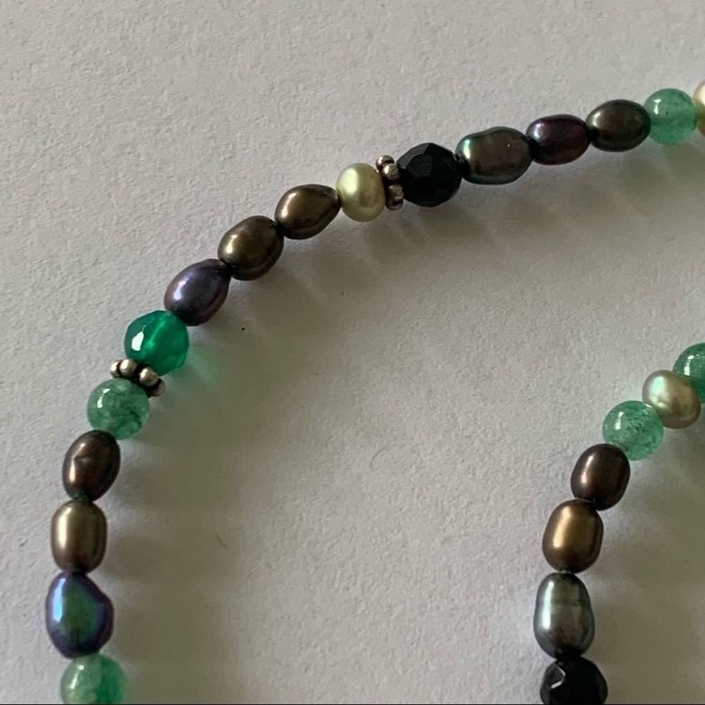 Sajen Natural Beaded Necklace Beads Pearls Pearl Gemstone Stone 925 Sterling - Picture 5 of 8